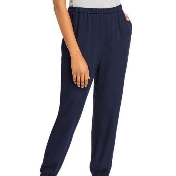 Theory Pants - Theory Rib Cuff Jogger Silk Combo In Deep Navy Size M NWOT'S